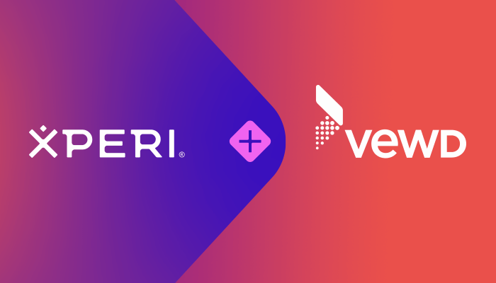 Xperi and Vewd logos